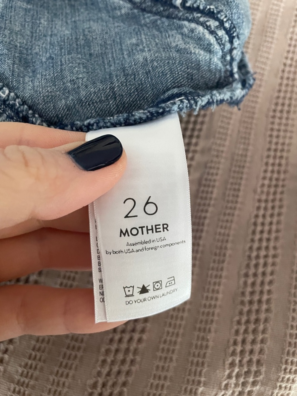 MOTHER The Ruffle Threading Needle Blue Tiered Ruffle Denim Mini Skirt 26 - Picture 11 of 12